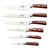 7-piece Rockingham Forge Sunrise knife set, Amber - Grunwerg