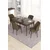 Hanah Home trpezarijski set Eva, sto na razvlačenje i 4 stolice, ploča u dekoru drveta Baroque, braon tkanina Babyface