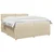 vidaXL Postelja boxspring z vzmetnico Krem 200 x 200 cm Blago