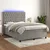 Vidaxl Box spring postelja z vzmetnico LED sv. siva 140x190 cm žamet
