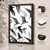 WallXpert uramljena MDF slika 3752KACT-050, jato crno-belih ptica u letu, linijski crtež, 37 x 52 cm