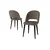 Hanah Home set trpezarijskih stolica Pane 2 kom, kapućino tkanina Babyface, crne metalne noge
