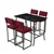 Hanah Home Set barskih stolova i stolica, 110 x 70 x 92 cm, 5 delova, Bordo