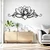 WallXpert metalni zidni ukras DCV-1069-MT, cvet lotosa sa ornamentalnim viticama, 80 x 35 cm, crni