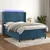 Vidaxl Box spring postelja z vzmetnico LED temno modra 140x200cm žamet
