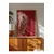 WallXpert uramljena slika 115262, beli tigar na crvenoj pozadini, 30 x 40 cm, ram u boji prirodnog drveta