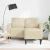 Sofa 2-sjed s ležaljkom u obliku slova L krem 125 cm tkanina