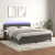 Vidaxl Box spring postelja z vzmetnico LED temno siva 160x200 cm žamet