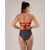Copacabana Glam Bikini Kopalke Črno Rdeče - L