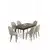 HANAH HOME Rasklopivi trpezarijski sto i stolice (7 delova) Enya Baroque Cream