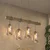 Brilagi - Luster na sajli WOOD GLASS 4xE27/60W/230V borovina/siva/dimljeno braon