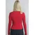 Trend Alacati Stili Ženska bluza dugih rukava Alc-X13331, Okrugli izrez, Crvena