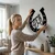WallXpert metalni zidni ukras 5198, dve konjske glave u potkovici, 38 x 45 cm, crni