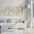 WallXpert metalni zidni ukras RT-NMD-072, linijski cvetovi magnolije u 3 rama, 3 dela, 58,5 x 41 cm, zlatni