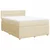 Vidaxl Box spring postelja z vzmetnico krem 140x200 cm blago
