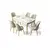 HANAH HOME Rasklopivi trpezarijski sto i stolice (7 delova) Nira White Gold Cream