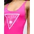 GUESS Enodelne kopalke VIOLET neonsko roza/bela