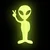 Odsevna nalepka NLP Alien Space Alien Visitor 15cm