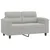 2-dijelni set sofa s jastucima svjetlosivi od mikrovlakana