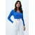 Trend Alacati Stili Ženska bluza dugih rukava Alc-X13290, V-izrez, Plava