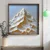 WallXpert uramljena MDF slika DOS056-33, snežni planinski vrh u reljefnom stilu, 34 x 34 cm