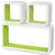 VIDAXL 3x viseča stenska polica (kocka za knjige/DVD-je), bela-zelena