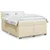 Vidaxl Box spring postelja z vzmetnico krem 140x200 cm blago