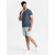 Ombre Mens BASIC classic cotton T-shirt with a serape neckline - blue melange