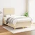 Vidaxl Box spring postelja z vzmetnico krem 120x200 cm blago