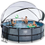 Bazén s krytom pieskovou filtráciou a tepelným čerpadlom Stone pool grey Exit Toys okrúhly kovová konštrukcia 427*122 cm šedý od 6 rokov ET30671400