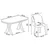 Hanah Home Trpezarijski set, 7 komada, Svetlozeleni