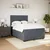 Vidaxl Box spring postelja z vzmetnico temno siva 140x200 cm žamet