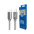 Xwave Kabl USB Tip-C za IPHONE 2M 3A,lightning aluminium,upleteni,tamno sivi