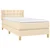 Greatstore Box spring postelja z vzmetnico krem 100x200 cm blago