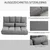 Homestar Talna stolna postelja 102x73x60 cm siva