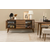 HANAH HOME Vina 03 1005 Walnut Cream (Produžni trpezarijski sto, stolice i konzola set (7 komada)