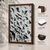 WallXpert uramljena MDF slika 3752KACT-055, jato crnih ptica u letu na sivoj pozadini, 37 x 52 cm