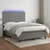 Vidaxl Box spring postelja z vzmetnico LED temno siva 140x200 cm blago