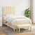 Vidaxl Box spring postelja z vzmetnico krem 80x200 cm blago