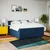 Vidaxl Box spring postelja z vzmetnico modra 200x200 cm blago