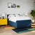 Vidaxl Box spring postelja z vzmetnico modra 160x200 cm blago
