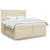 Vidaxl Box spring postelja z vzmetnico krem 200x200 cm blago