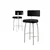 Hanah Home set od 6 barskih stolica Wosa, crna tkanina Babyface, bele metalne noge