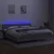 Vidaxl Box spring postelja z vzmetnico LED sv. siva 200x200 cm blago