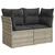 Set sofe 7 pcs Svijetlo siva i tamno siva Poli Rattan i čelik