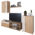 Dnevni regal, hrast sonoma/bel, KEVIN