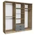 Hanah Home Garderober Yaman Luna-Fel 1600-65, 180x190x45 cm, Sivi