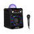 auna Rockstar LED, karaoke sustav, CD player, bluetooth, USB, AUX, 2 x 6.3 mm, crna