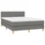 vidaXL Box spring postelja z vzmetnico LED temno siva 140x200 cm blago