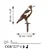 Atelier Del Sofa Dekorativna figura Bird -A 02, 46x32 cm, 1.5 mm